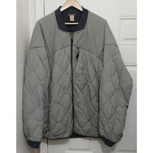 Duluth trading mens 3xl quilted puffer gray coat bomber jacket